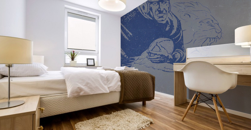 1934 Vintage Lion Football Player Art Mural print