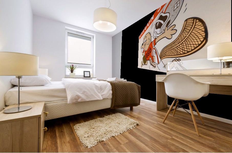 1970 Oregon State Beaver Ticket Stub Remix Art Mural print