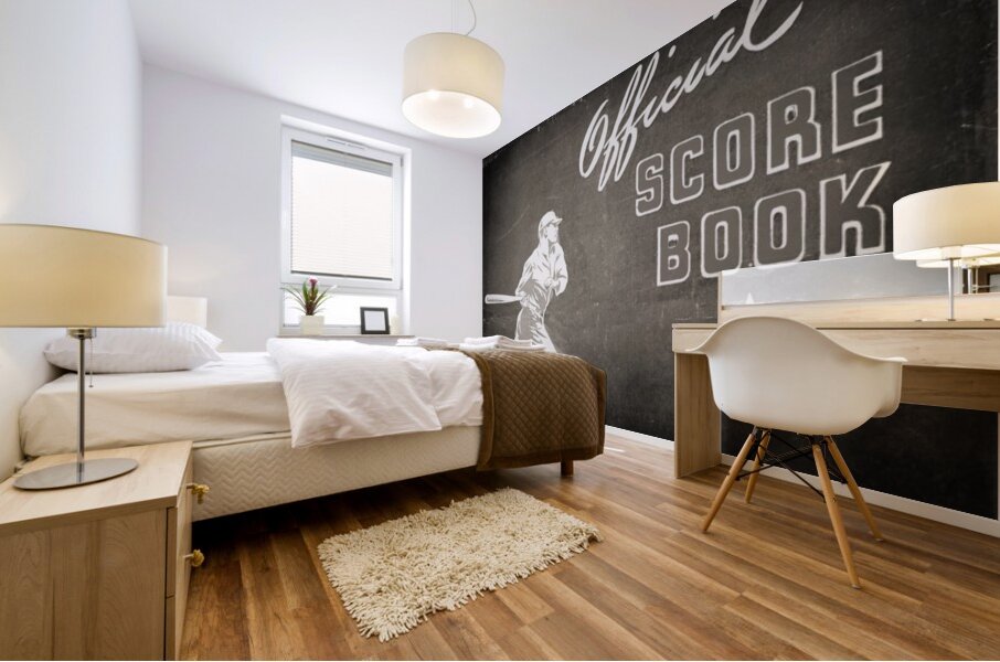 1944 Baseball Score Book Remix Art Mural print