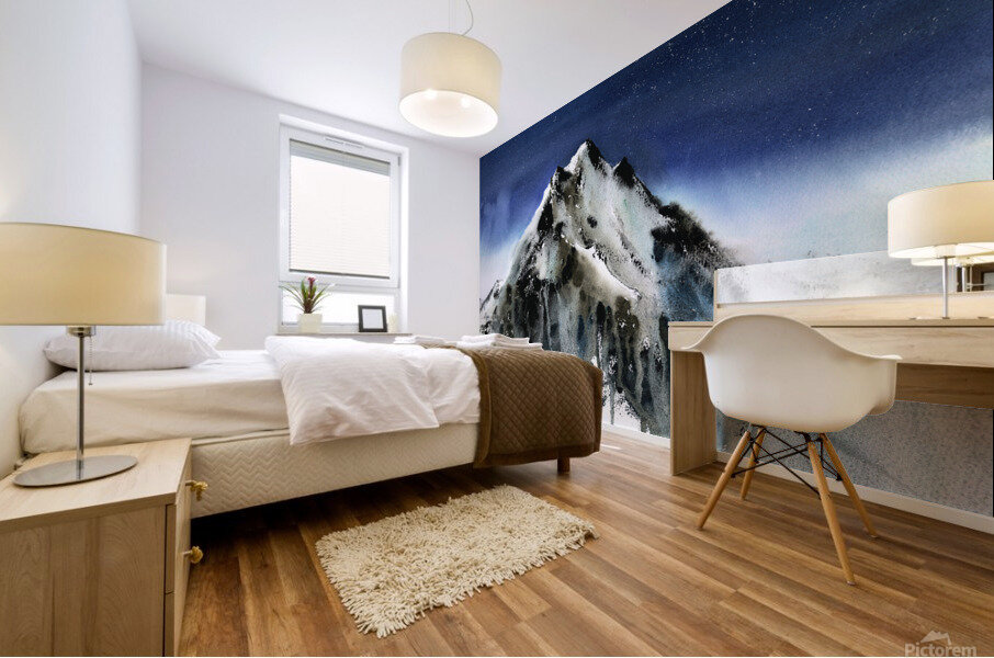 Watercolor mountains 2 Mural print