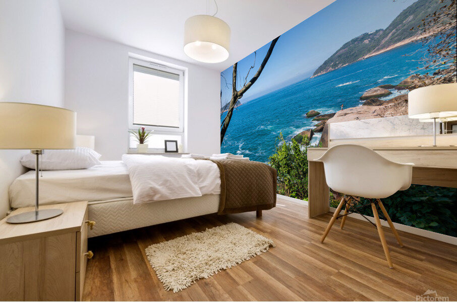 Lonely Fisherman in Rio de Janeiro Mural print