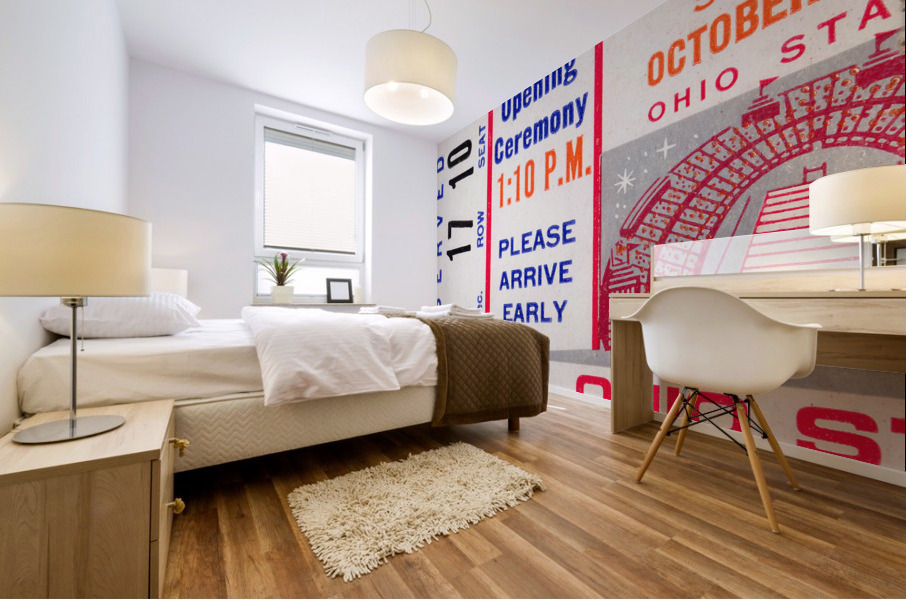 1968 Oregon Ducks vs. Ohio State Buckeyes Ticket Canvas Mural print