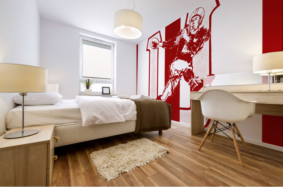 1969 Indiana IU Football Player Art Mural print