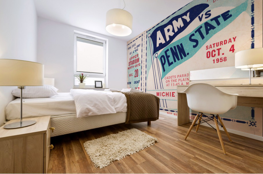 1958 Army vs. Penn State Football Ticket Art Mural print