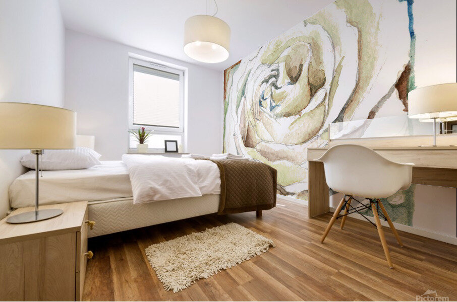 Watercolor Rose Mural print