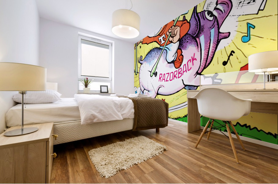 1958 Arkansas Razorbacks vs. Texas Longhorns Cover Art Mural print