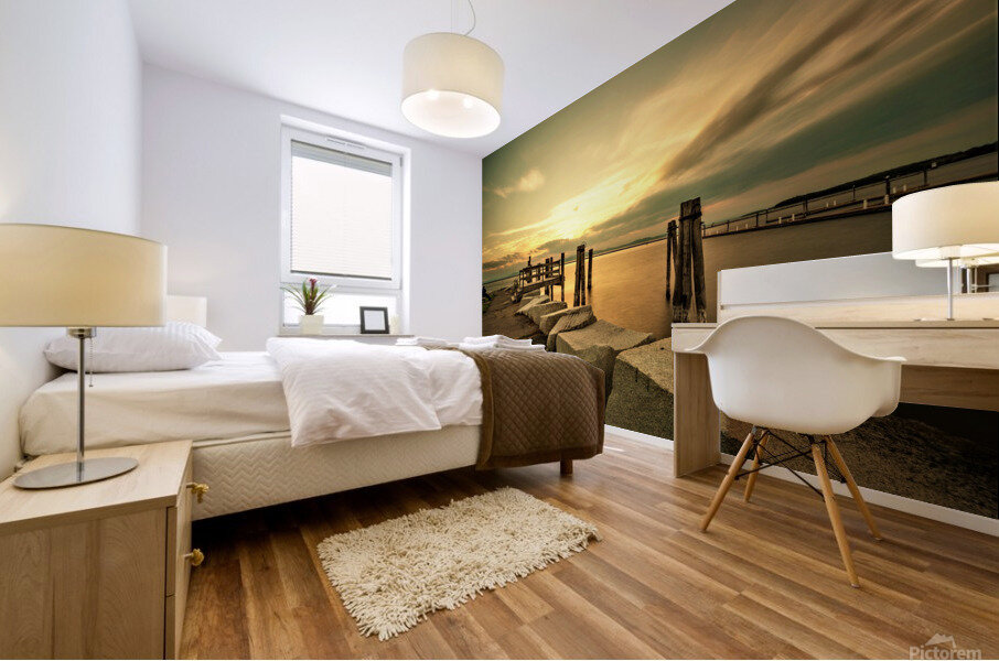 Golden Tranquility at Perkins Pier Mural print