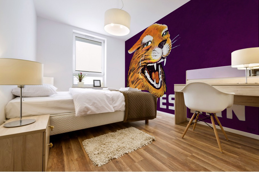 Vintage Northwestern Wildcat Art Mural print