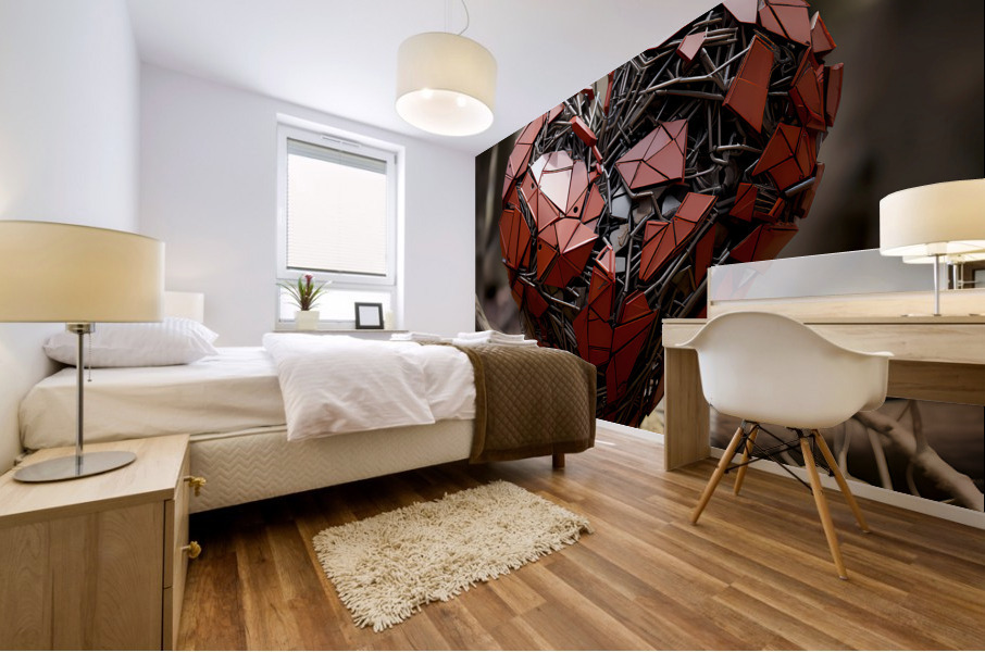 Art metallique emotionnel : Explorez le coeur casse  Mural print