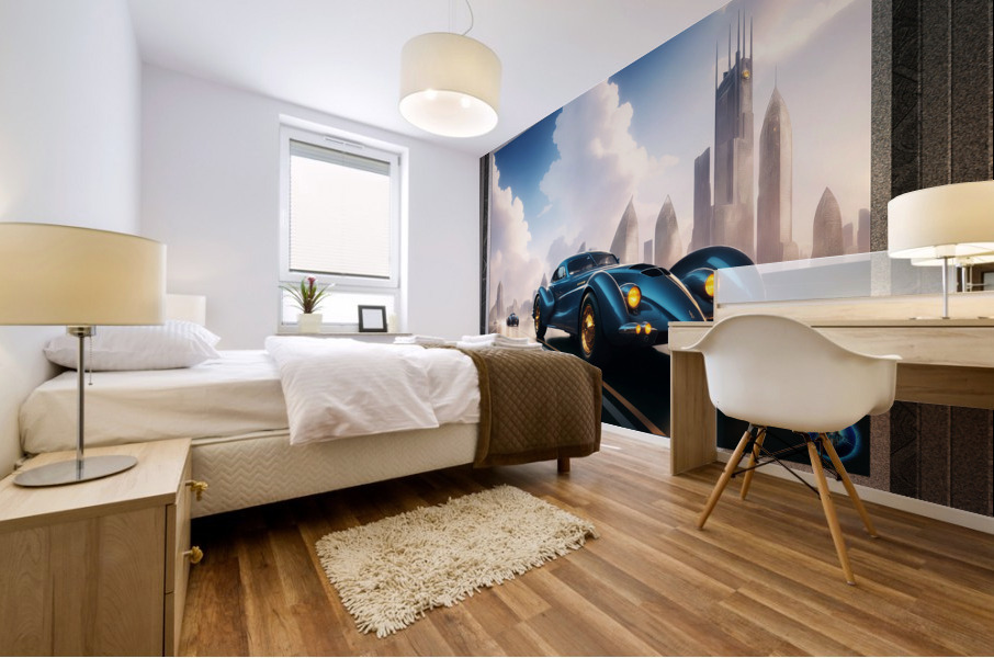 Art Deco Elegance Hits The Road The Alpha AX5 Beautiful AI Concept Art by Xzendor7 Impression murale