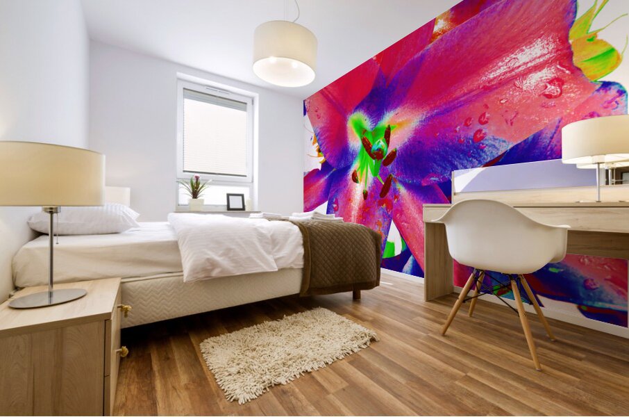 Vibrant Pop Art Lilies Mural print