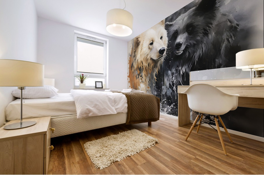 Yin Yang Polar Bears 3 Mural print