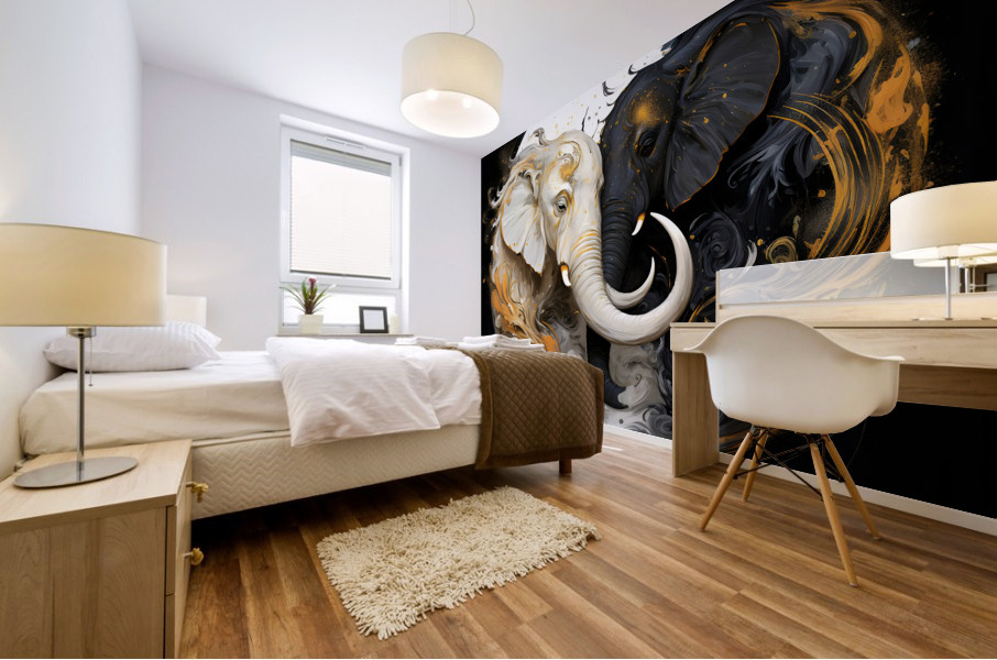 yin yang ele 4 Mural print