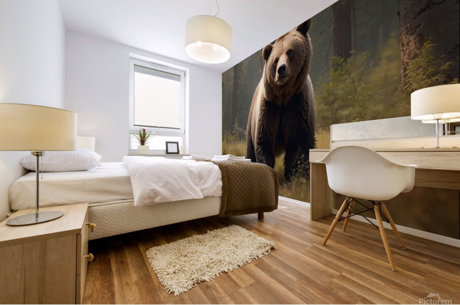 Hyper-realistic Bear Encounter Photography Mural print