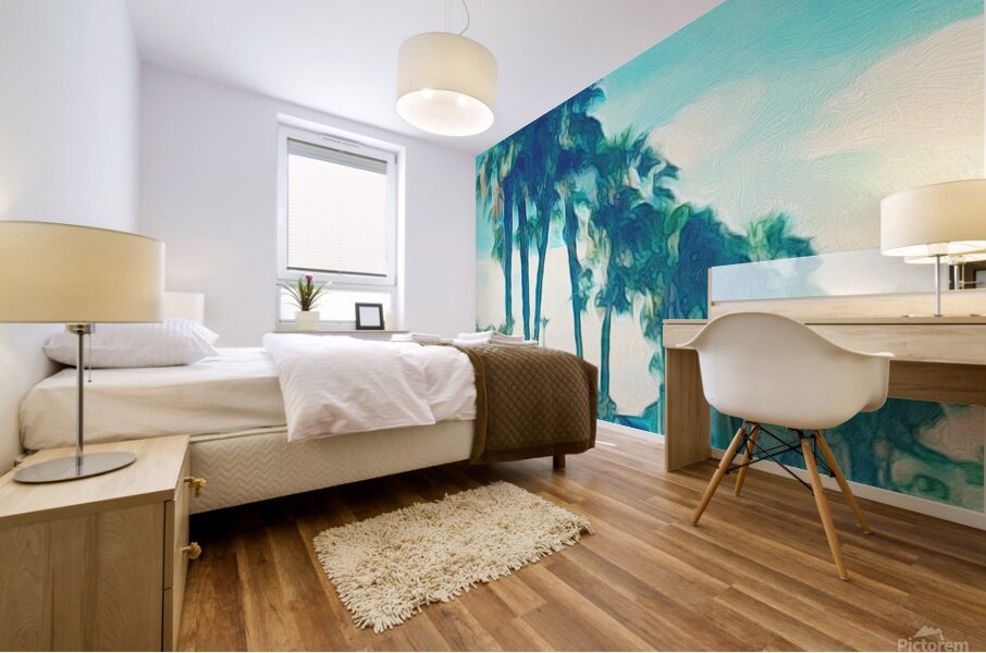 watercolor palm trees Mural print