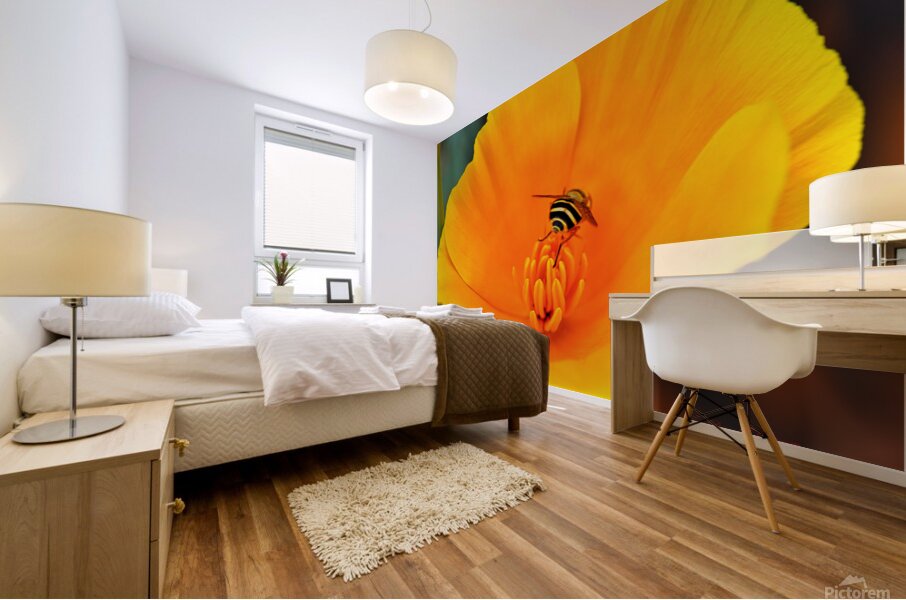 Flower with wasp Mural print