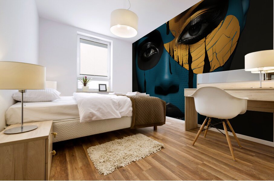 blue gold 4 Mural print