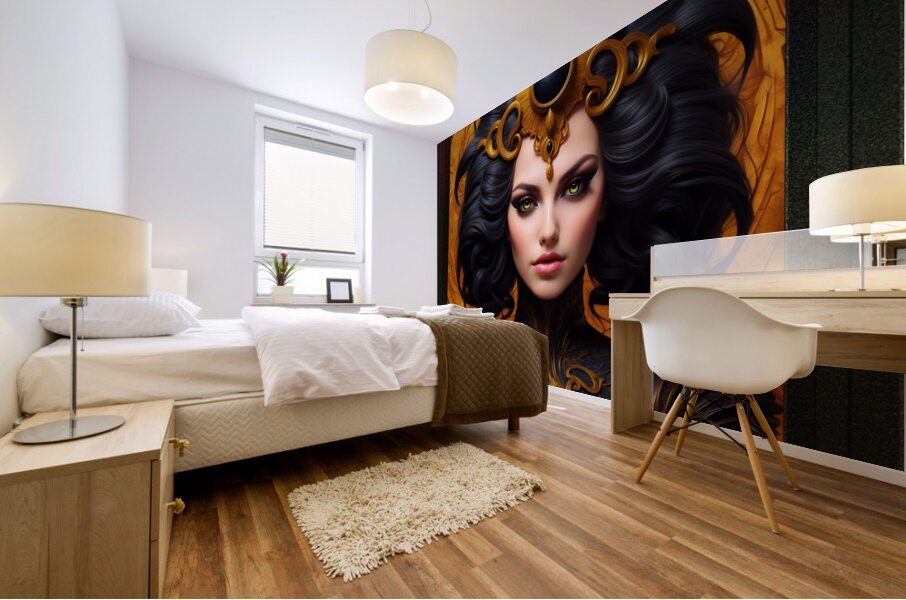 Tula The Mystic Mesmerizing AI Concept Art Portrait by Xzendor7 Mural print