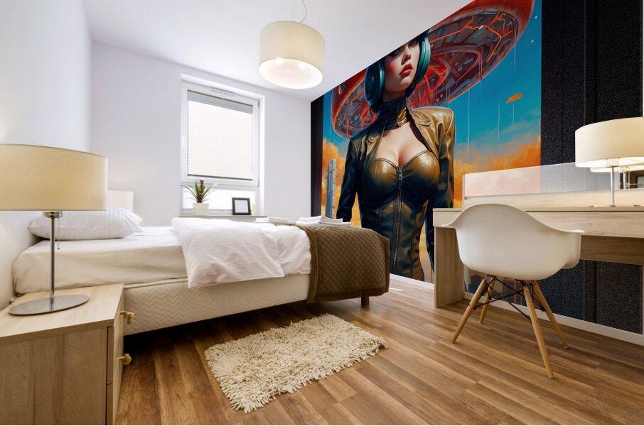 The Aliens Are Upon Us Captivating AI Concept Art Portrait by Xzendor7 Mural print