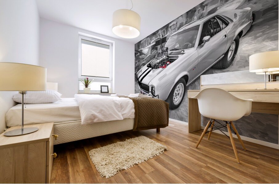 1968 Silver AMC AMX X 2 Mural print
