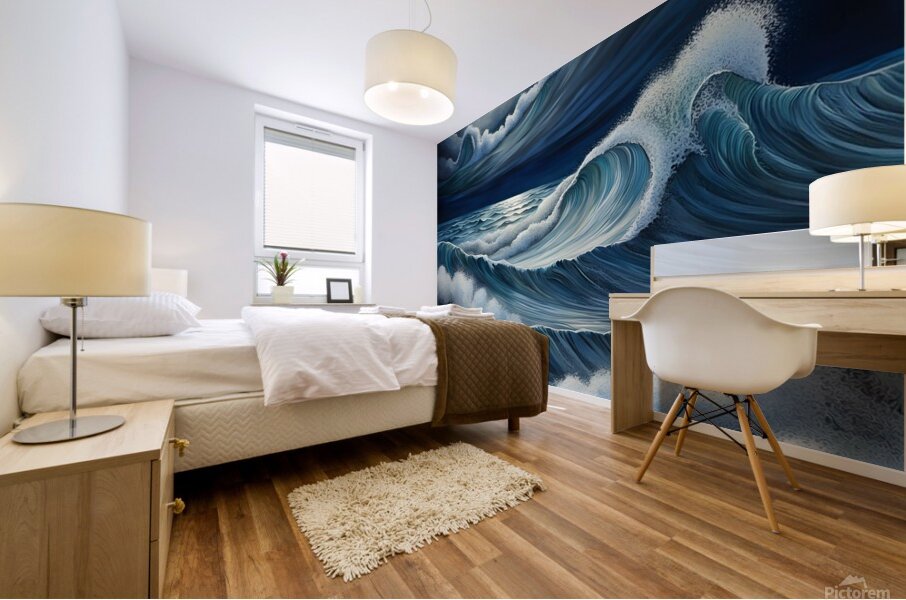 waves storm sea Mural print