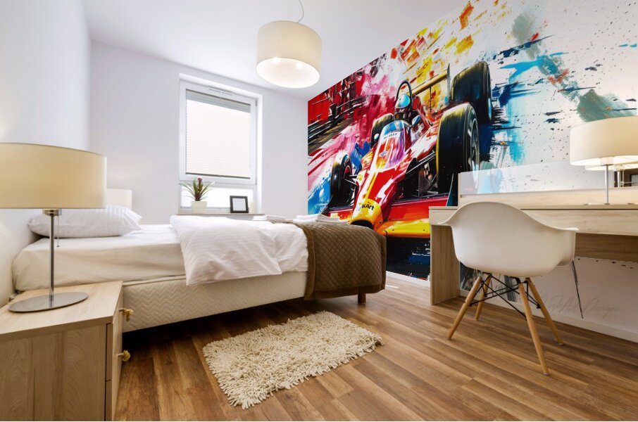 Auto Racing 3D Mural print