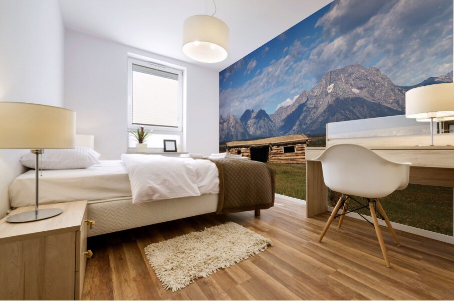 Grand Teton Cabin Mural print