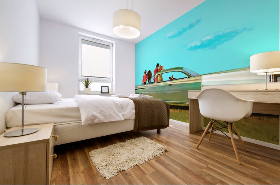 1958 oldsmobile ninety eight car art Mural print