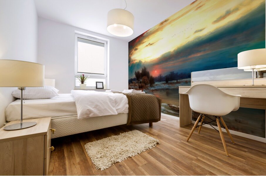 A Winter Sky by George Inness Mural print