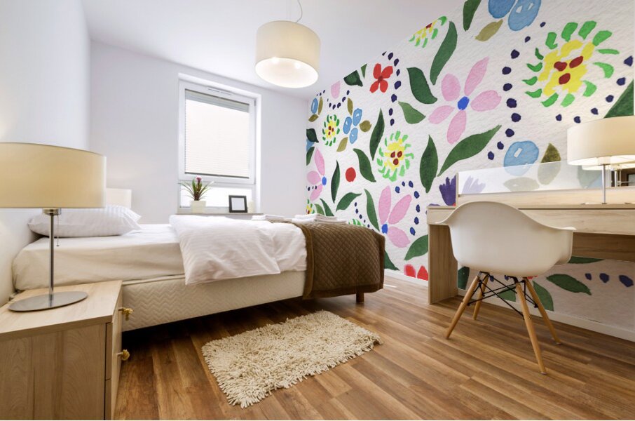 Abstract Flowers Watermedium 330 Mural print