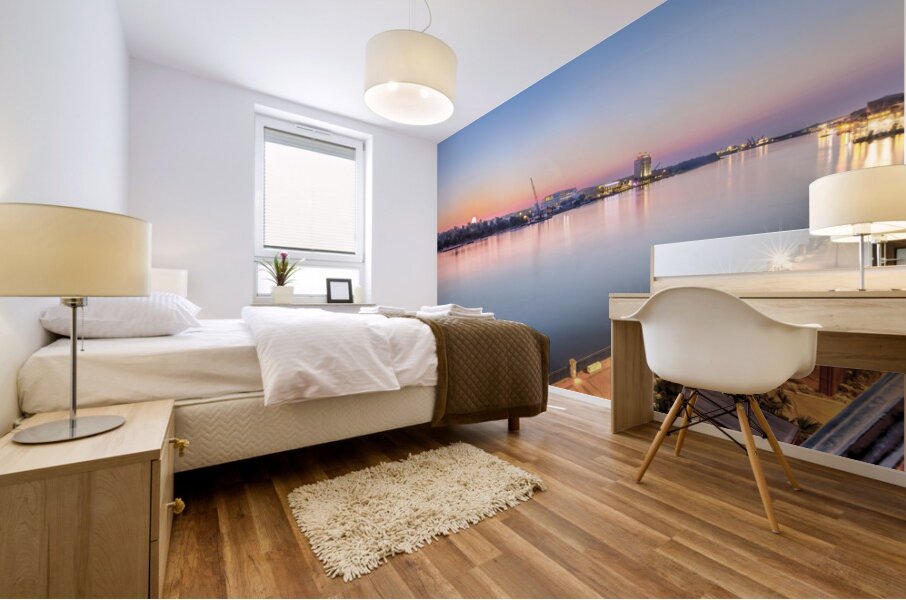 Majestic Sunrise on the Savannah River Mural print