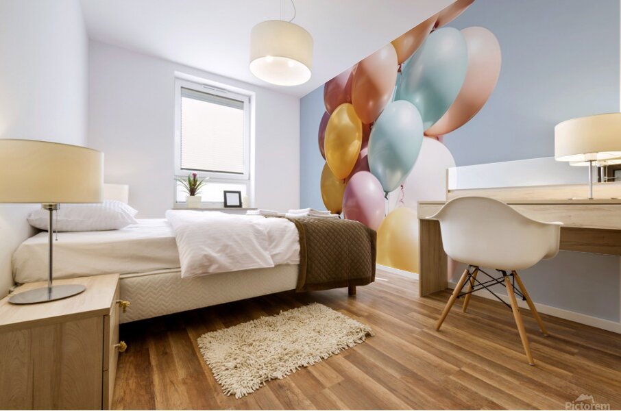 In a mesmerizing display of colors a dynamic wave-shaped spiral Mural print