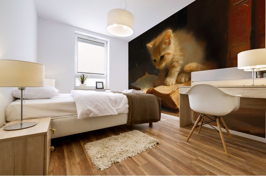 Cute Kitten Realistic Painting12 Mural print