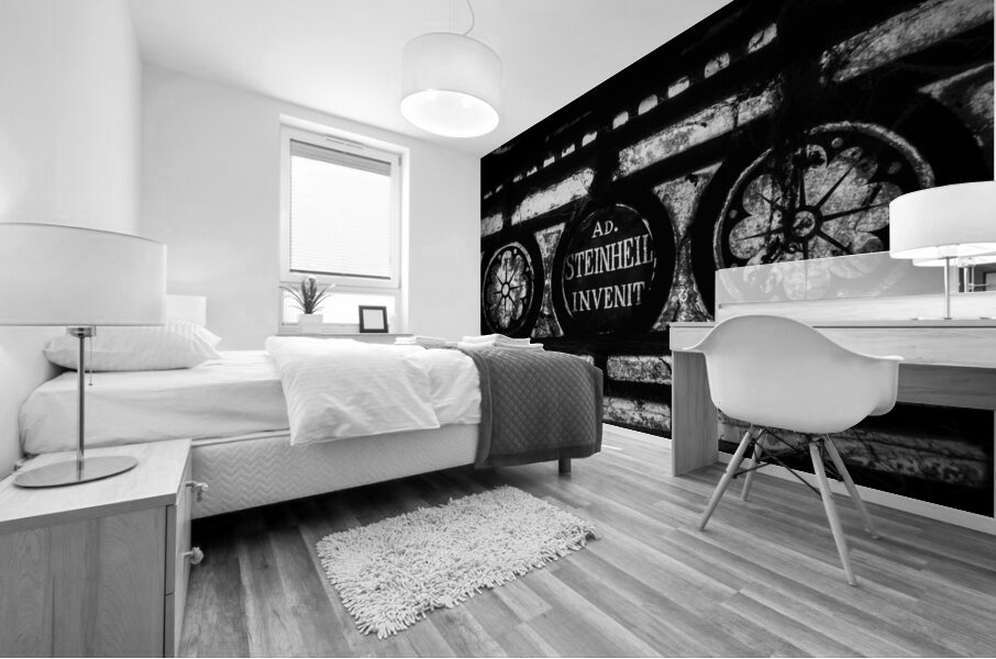 a stained glass window in sacre coeur  horizontal Mural print