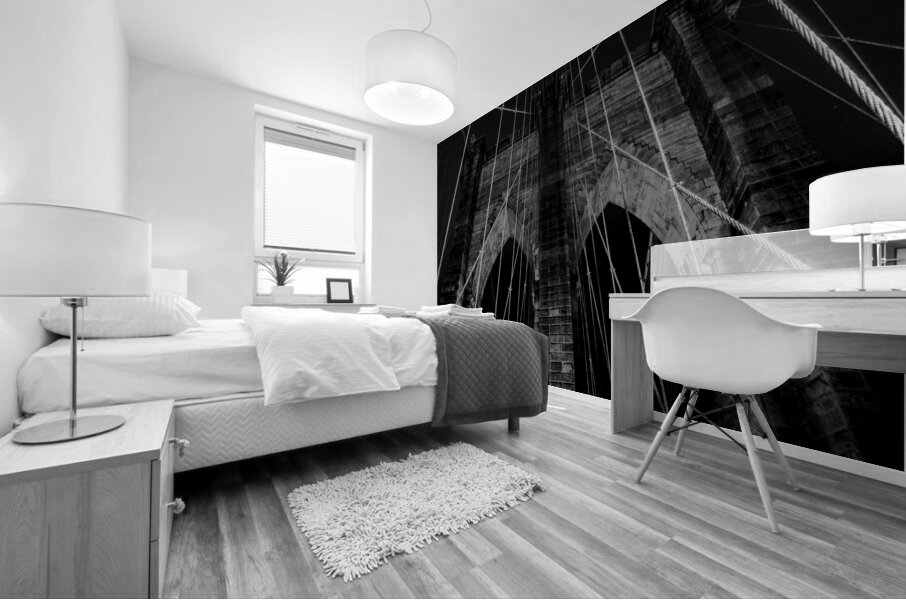 cable web brooklyn bridge night  horizontal 390 W Mural print