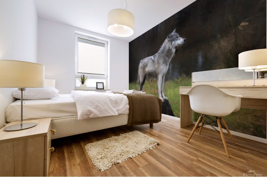 The wolf also known as the greygray wolf or timber wolf  Mural print