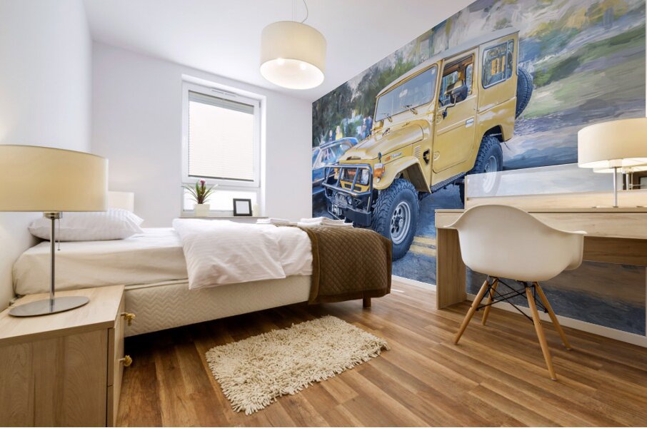 1978 Yellow Toyota Landcruiser X 5 Mural print