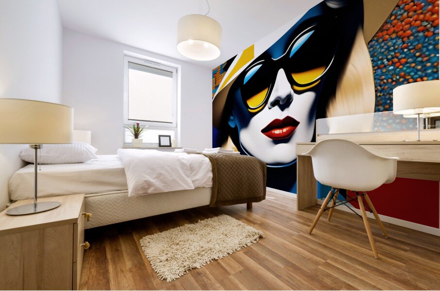 Sunny Lady in a Stylish Hat 5 Mural print