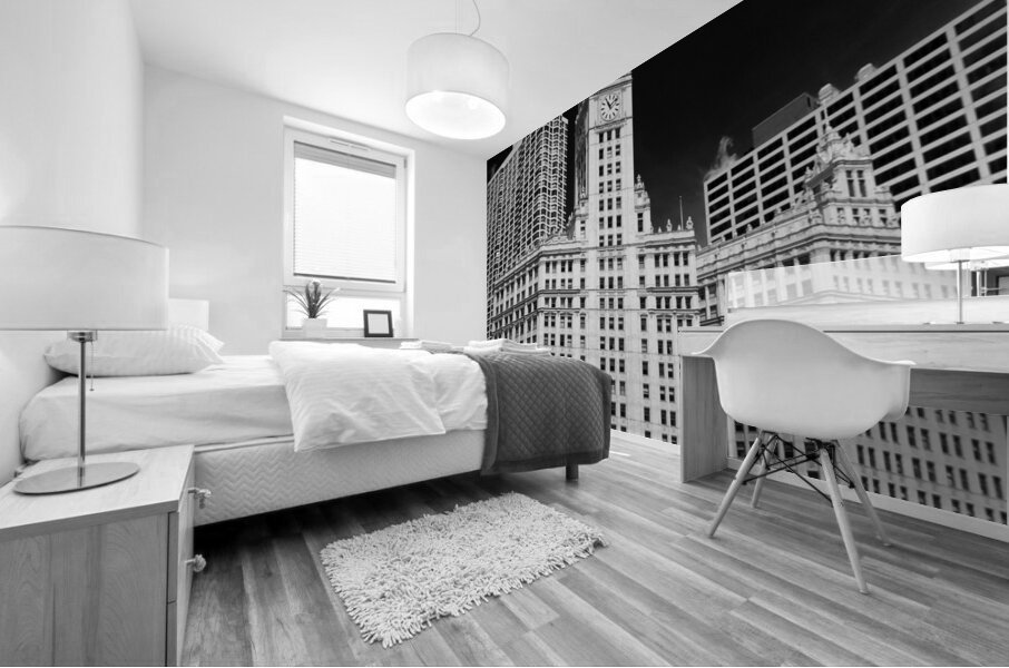 magnificent michigan avenue tribune wrigley build Mural print