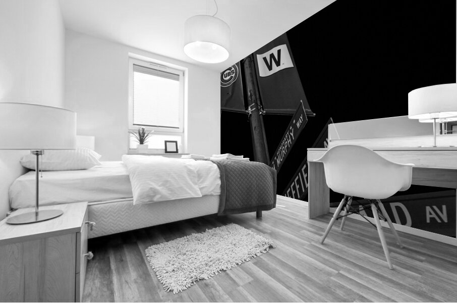 sheffield and waveland street signs  square 3084 Mural print