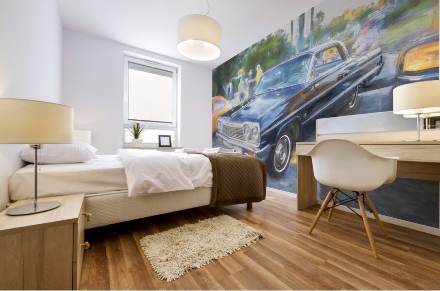 1964 Blue Chevrolet Impala X 1 Mural print