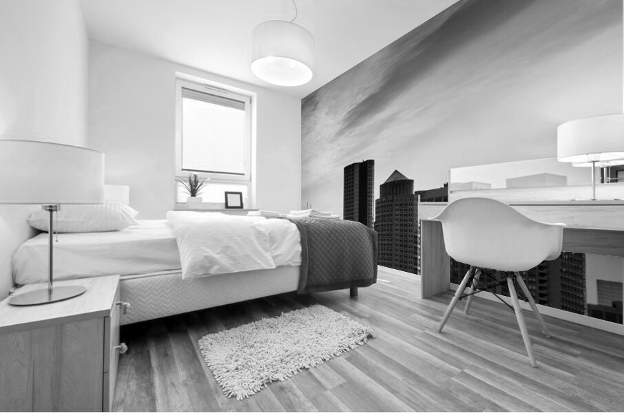 boston skyline dusk  vertical 1246 Dusk 13k Mural print