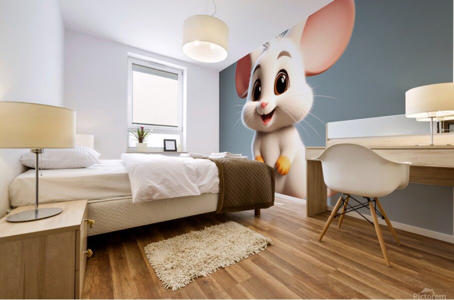 44 cute little cartoon looking mouse Mural print