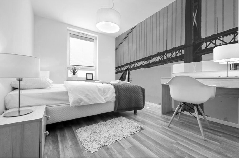 bay bridge and full sail boat  vertical 2766 Broa Mural print