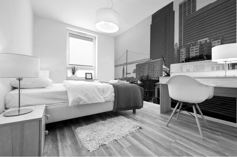 bay bridge telegraph hill  square 2038 Telegraph Mural print