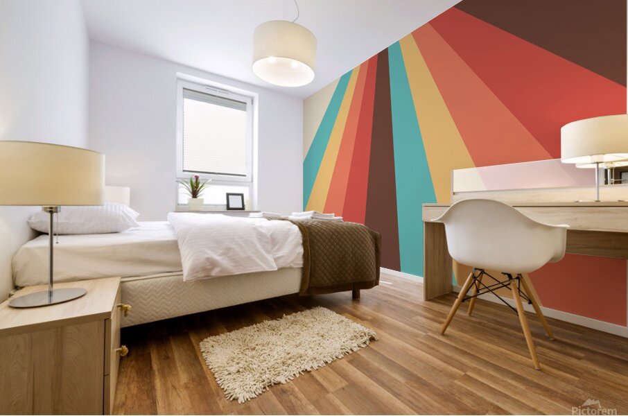 retro lines design pattern stripes colorful prism Mural print