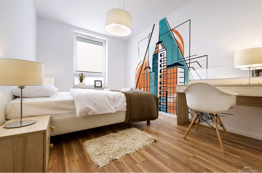 architecture building construction modern futuris Mural print