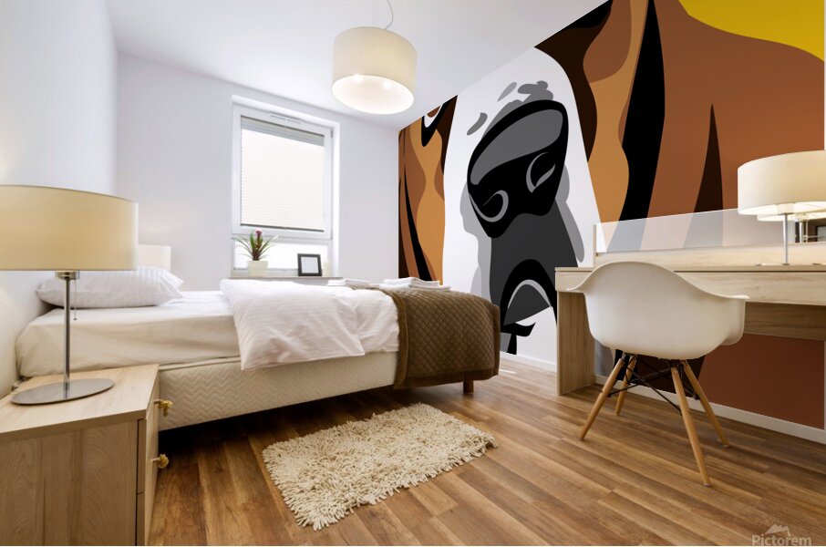 Basset Hound Vector Portrait Mural print