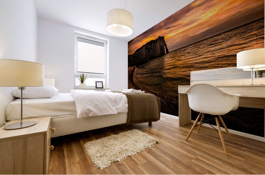 Normandy France Etretat Cliff Sunset Mural print