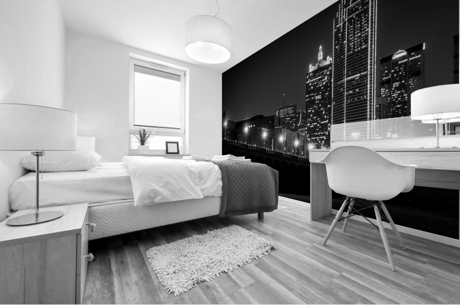 commerce street dallas texas at night  horizontal Mural print